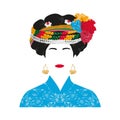 Mosuo women in China.Vector illustration in a flat style Royalty Free Stock Photo