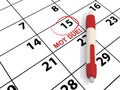 Mot due word on calendar Royalty Free Stock Photo