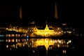 A Motala city night scape with two radio towers Royalty Free Stock Photo