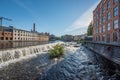 The old industrial landscape in Norrkoping, Sweden Royalty Free Stock Photo