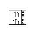 Motel, building icon. Simple line, outline vector elements of city for ui and ux, website or mobile application