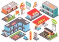 Motel Color Isometric Set