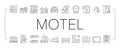 Motel Comfort Service Collection Icons Set Vector .