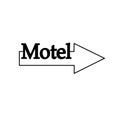 Motel icon arrow pointer illustration line, eps Royalty Free Stock Photo