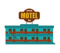 Motel isolated. Small Cheap hotel Vector illustration. Royalty Free Stock Photo