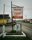 Motel Natabel vintage sign, PercÃÂ©, QuÃÂ©bec, Canada