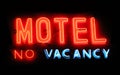 Motel Neon Sign No Vacancy at Night