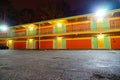 A motel at night