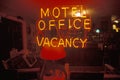 Motel office, Vacancy neon sign Royalty Free Stock Photo