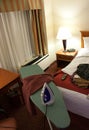 Motel room interior Royalty Free Stock Photo