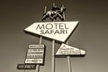 Motel Safari neon sign on historic Route 66 in New Mexico