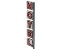 Motel sign isolated on white bckground 3d render