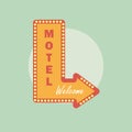 Motel vintage icon. Motel retro style. Motel concept in flat style. Royalty Free Stock Photo