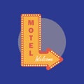 Motel vintage icon. Motel retro style. Motel concept in flat sty Royalty Free Stock Photo