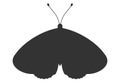 Moth black silhouette. Shape of moth or butterfly wings, front view