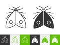 Moth butterfly fly simple black line vector icon Royalty Free Stock Photo