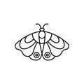 Moth icon Outlines in a minimalist style. Vector Linear Insect Logos for beauty salons, manicure, massage, Spa