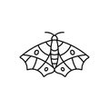 Moth icon Outlines in a minimalist style. Vector Linear Insect Logos for beauty salons, manicure, massage, Spa