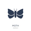 Moth icon. Trendy flat vector Moth icon on white background from