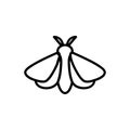 Moth icon vector. Isolated contour symbol illustration