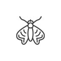 Moth pests line icon