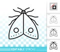 Moth simple black line butterfly vector icon