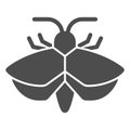 Moth solid icon, Insects concept, mole sign on white background, Moth silhouette icon in glyph style for mobile concept