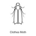 Moth vector icon.Line vector icon isolated on white background moth.