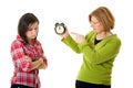 Mother argue with her daughter for being late Royalty Free Stock Photo