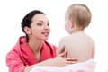 Mother and baby bathing Royalty Free Stock Photo