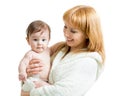 Mother with baby after bathing Royalty Free Stock Photo