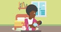 Mother with baby and breast pump.