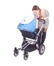 Mother with baby buggy (stroller)