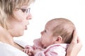 Mother and baby communicating Royalty Free Stock Photo