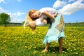 Mother and Baby Dancing Outside Royalty Free Stock Photo