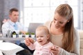 Mother and baby daughter playing Royalty Free Stock Photo