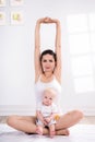 Mother and baby doing exercise