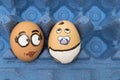 Mother and baby egg face Royalty Free Stock Photo