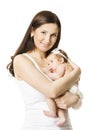 Mother Baby Girl Portrait, Woman holding Newborn Little Kid Royalty Free Stock Photo