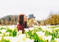 Mother and baby girl in spring park Royalty Free Stock Photo