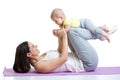 Mother and baby gymnastics, yoga exercises Royalty Free Stock Photo