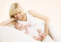 Mother and Baby, Happy Mom Embracing Newborn Kid Royalty Free Stock Photo