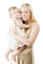 Mother and Baby, Happy Mom Holding Kid, Child on hands Royalty Free Stock Photo