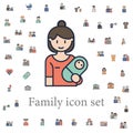 mother with baby icon. family icons universal set for web and mobile Royalty Free Stock Photo