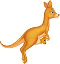 Mother and baby kangaroo cartoon Royalty Free Stock Photo