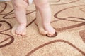 Mother and baby legs. First steps concept Royalty Free Stock Photo