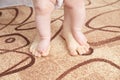 Mother and baby legs. First steps concept Royalty Free Stock Photo