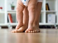 Mother and baby legs. First steps. Royalty Free Stock Photo