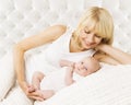 Mother And Baby Newborn, New Born with Mom Royalty Free Stock Photo