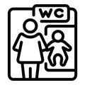 Mother baby restroom icon outline vector. Public toilet